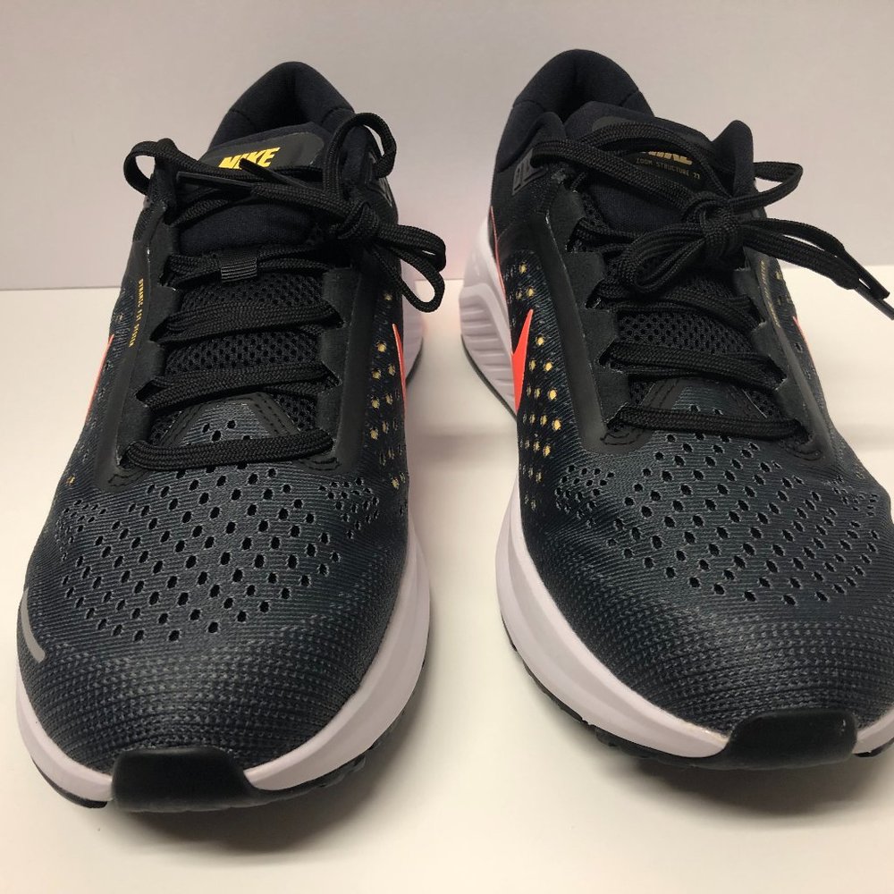 Nike Men's Air Zoom Structure 23 Running Shoes Anthracite Mango Black Size 10.